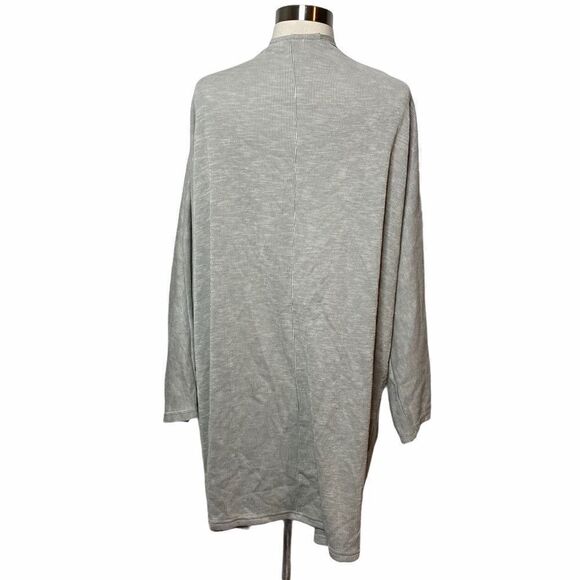 Donni. Womens Ribbed Sweater Cardigan One Size Gray Pockets Long Sleeve - Picture 3 of 8
